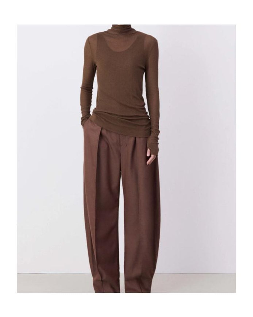 Lemaire Brown Seamless High Neck Top