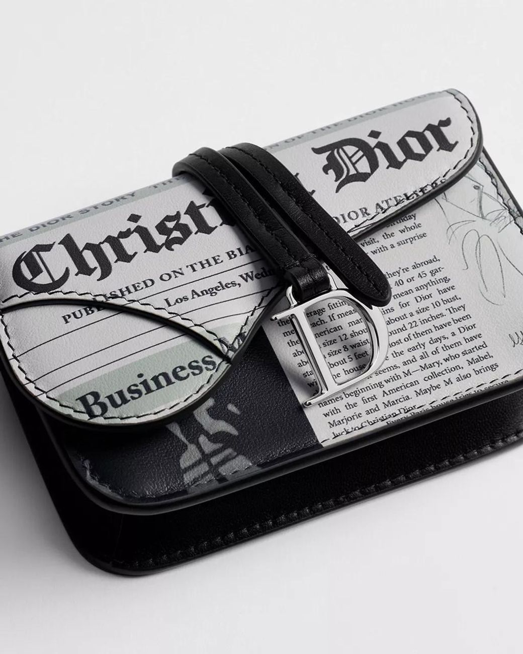 Dior White Saddle Bloom Card Holder