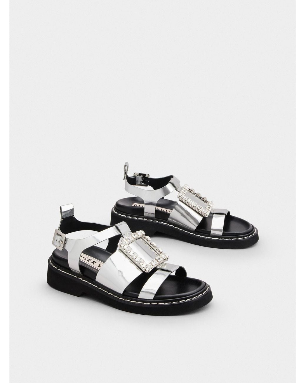 Roger Vivier Multicolor Open-Toed Round Head Sandals