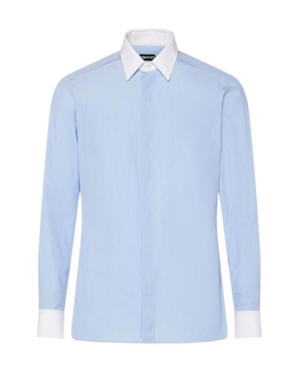 Tom Ford Blue Piece Dyed Poplin Shirt for men