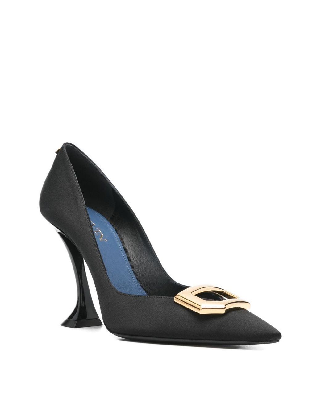 Lanvin Black Pointed Toe Pumps With Sculpted Heel