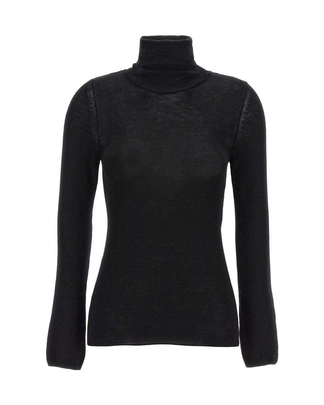 Tom Ford Black Compact Fine Knit Turtleneck Top