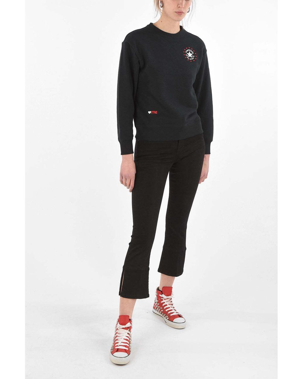 Converse Black Chuck Taylor All Star Embroidered Sweatshirt