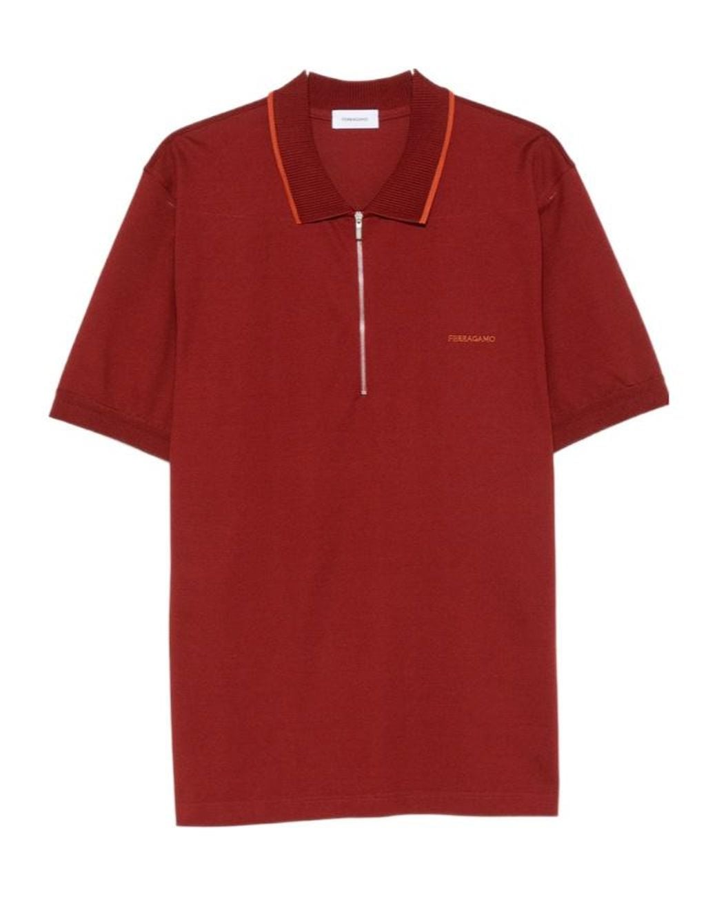 Ferragamo Red Short-Sleeved Polo Shirt for men