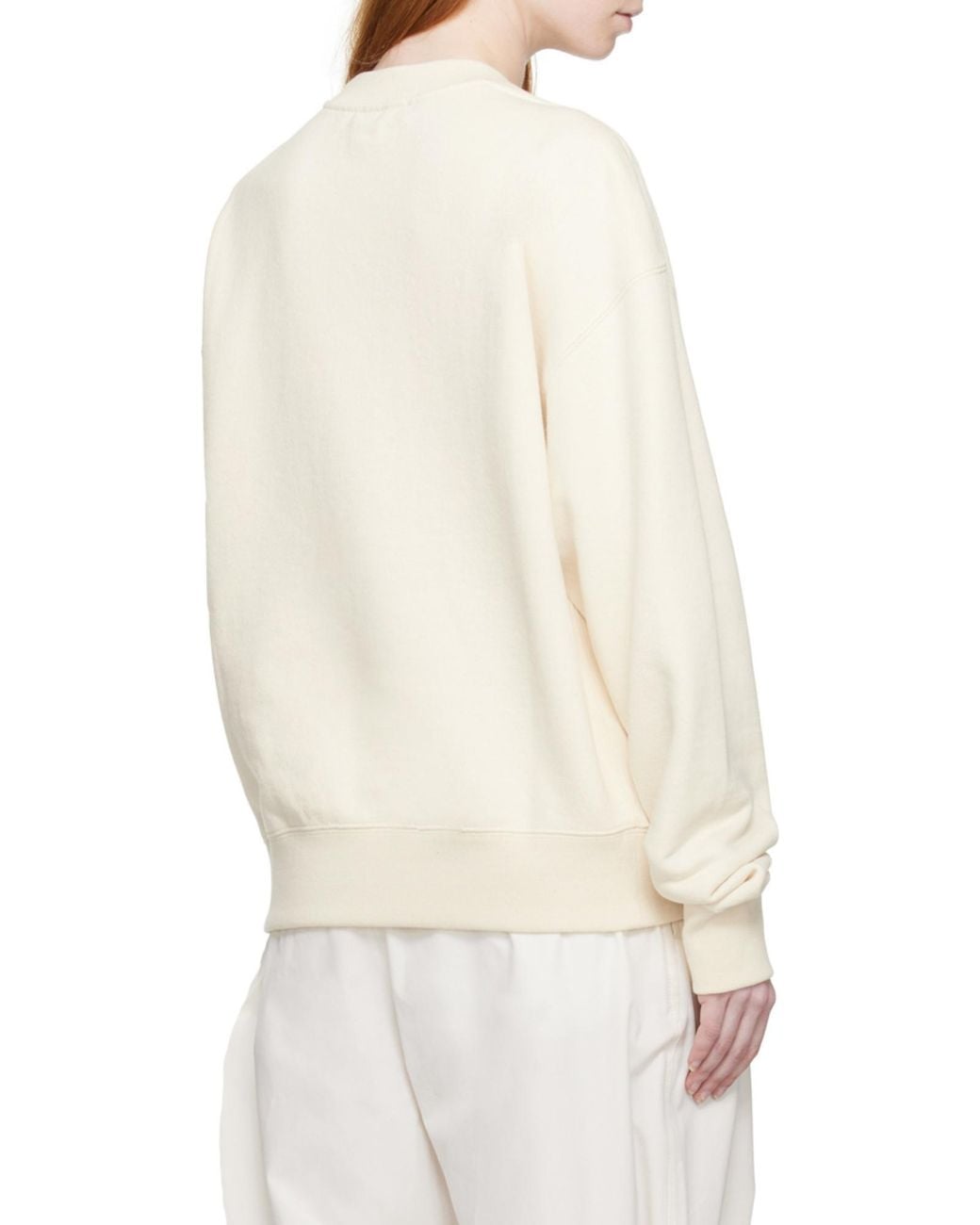 Jil Sander Natural Logo-Patch Straight Hem Sweatshirt