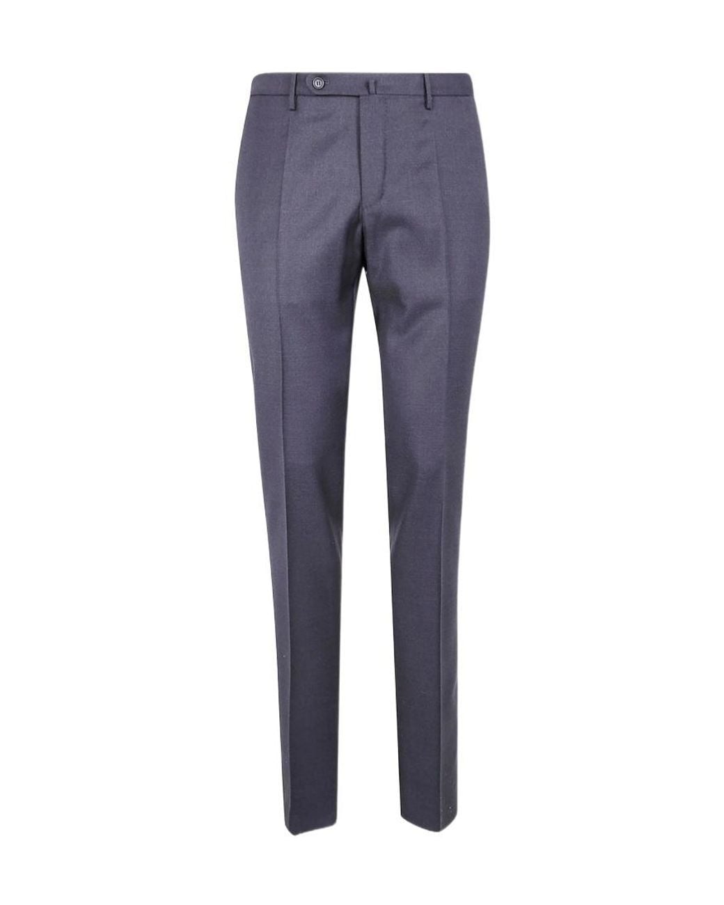 Incotex Blue Virgin Wool Pants for men