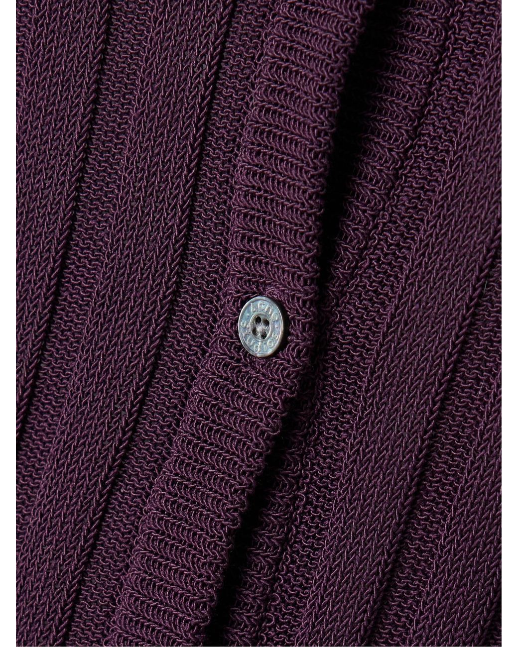 Acne Purple Rib Knitted Cardigan