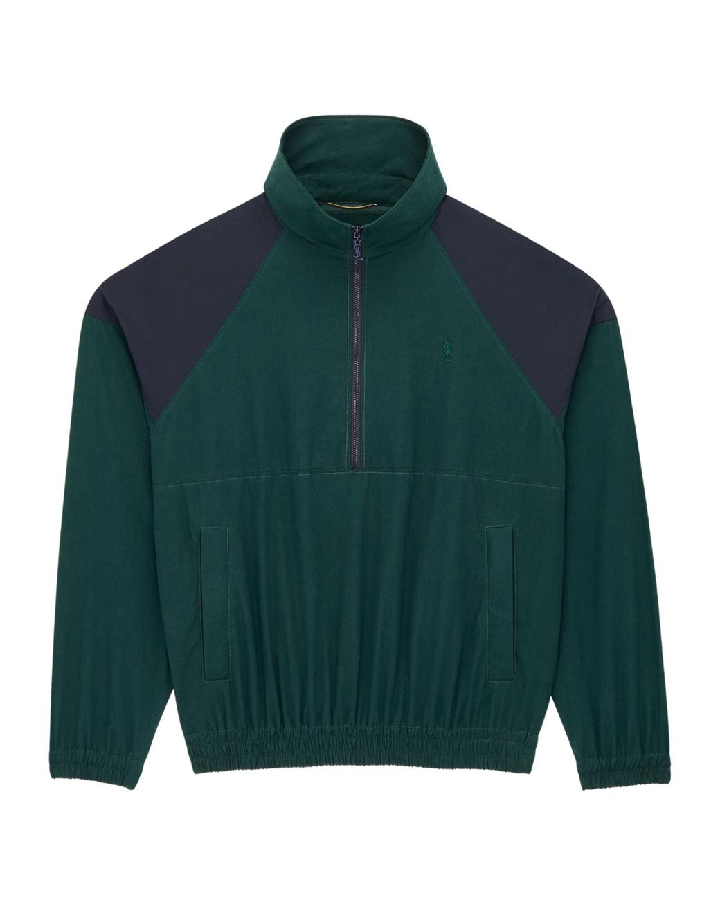 Saint Laurent Green Contrast Panel Zip Jacket