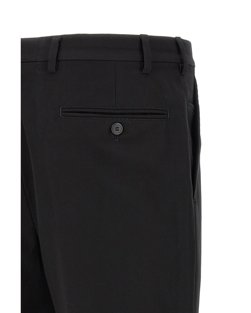 Prada Black Pleat-Detailed Tailored Trousers for men