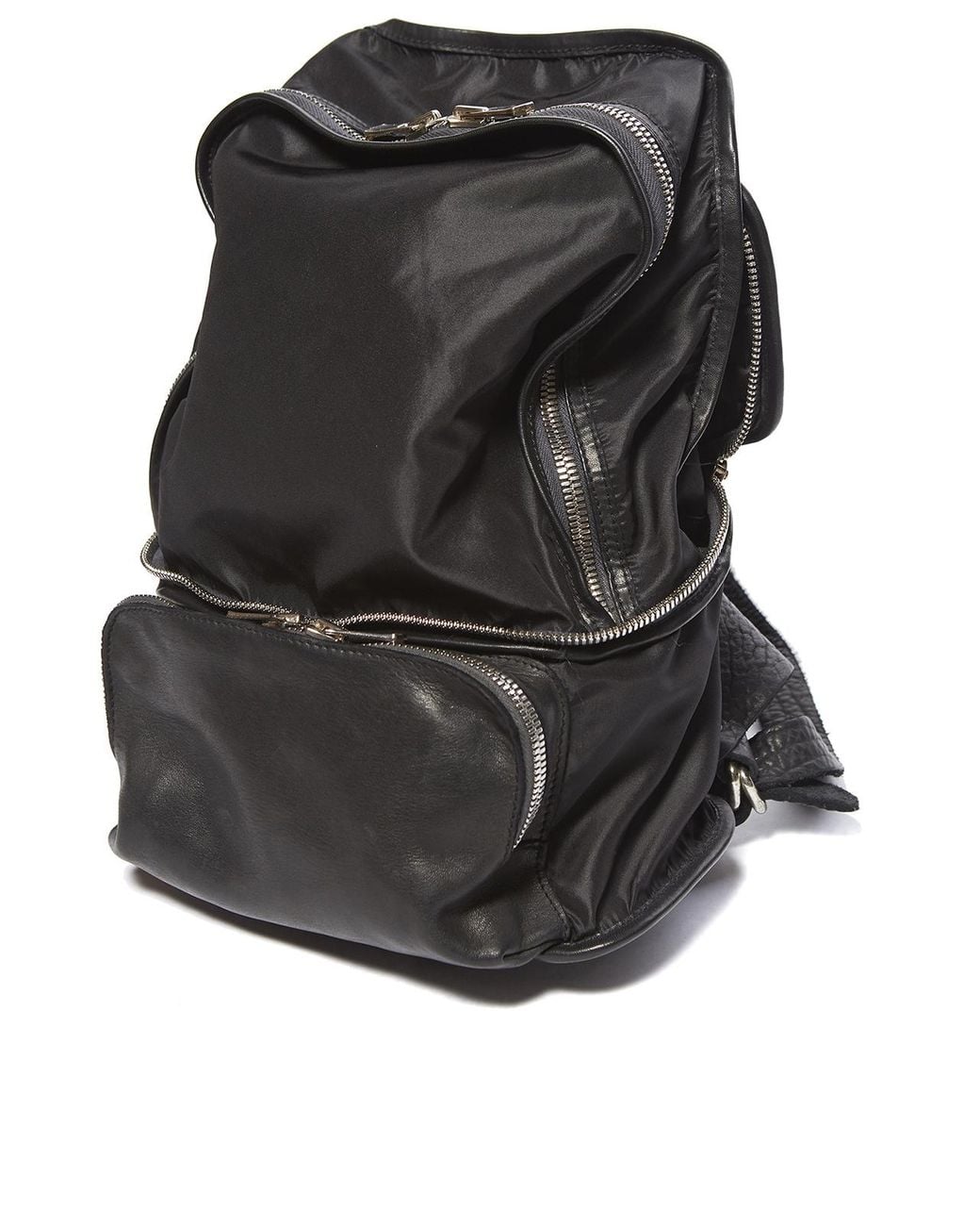 Guidi Black Zipper Waist Bag for men