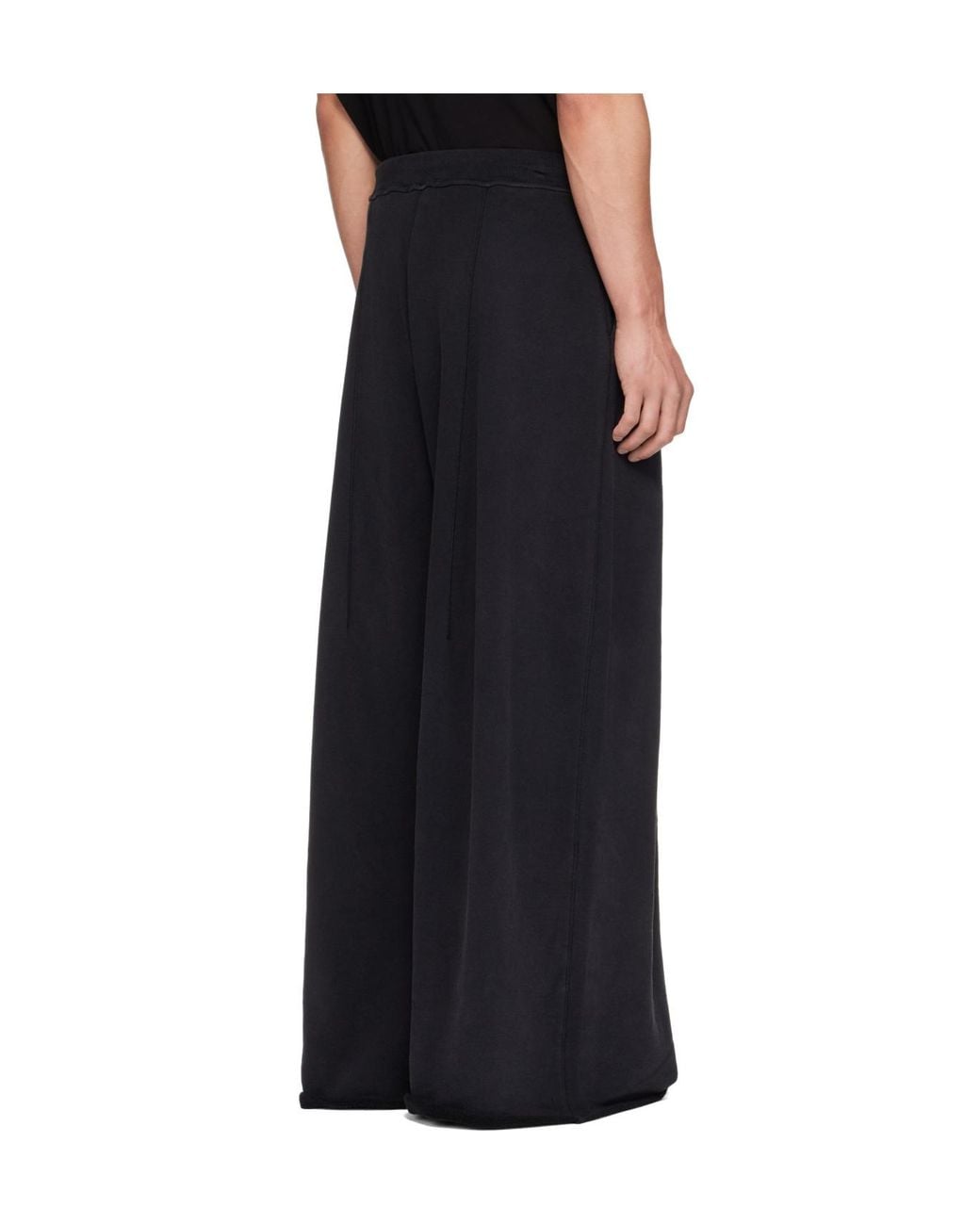 R13 Black Pleated Casual Trousers for men