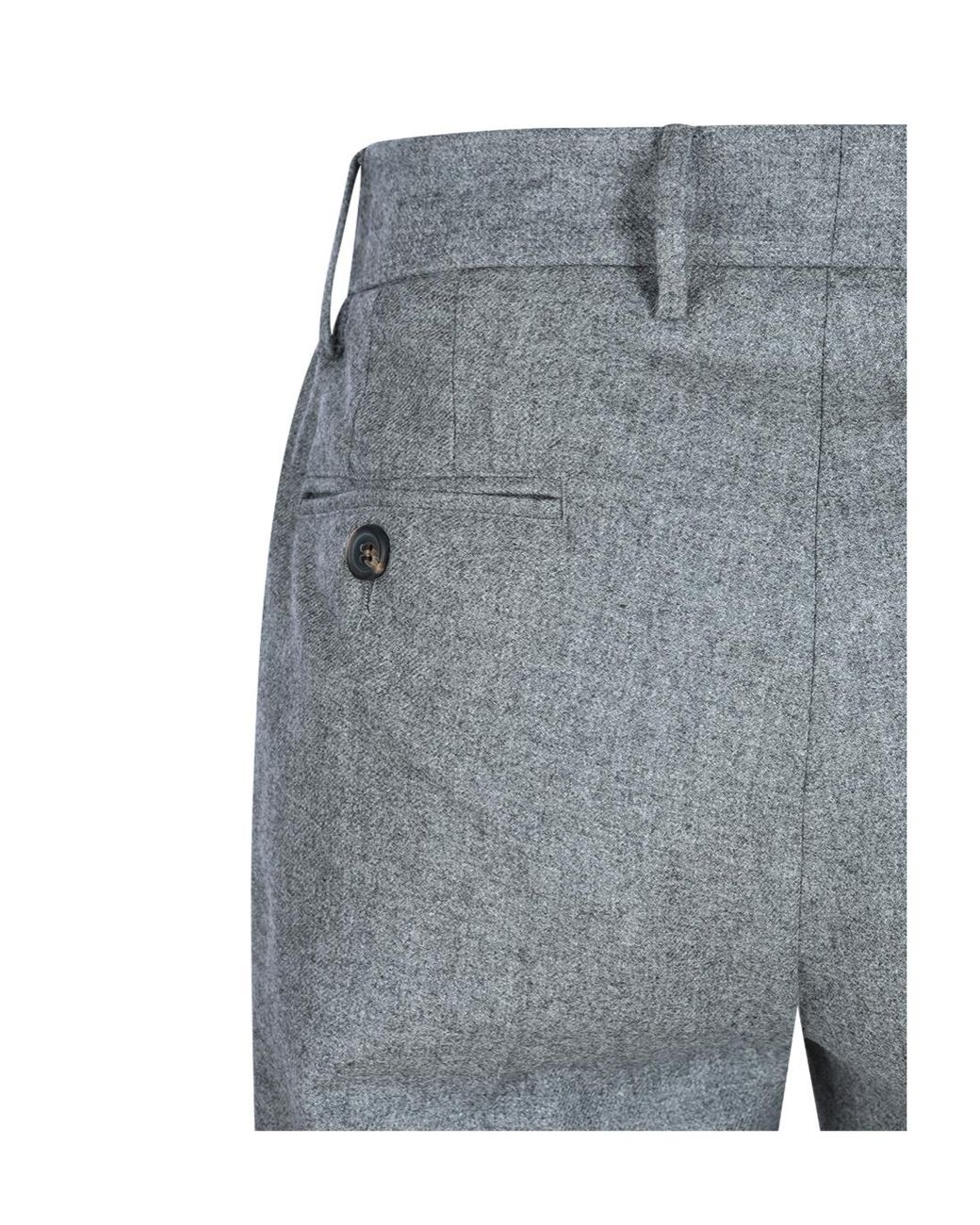 Eleventy Gray Tailored Pleated Pants for men