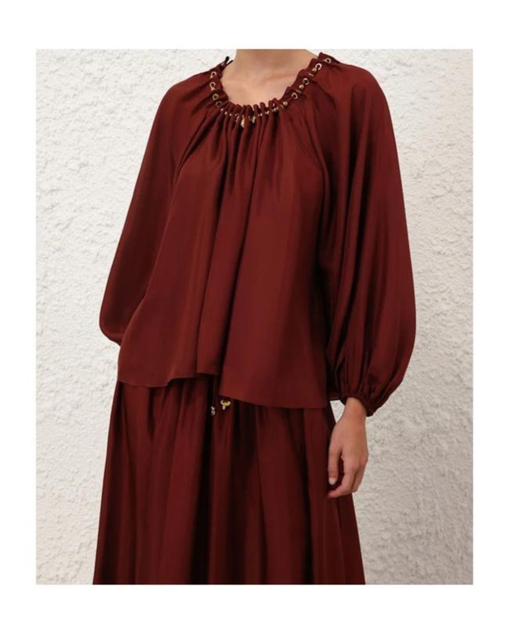 Zimmermann Aster Gathered Bead Blouse