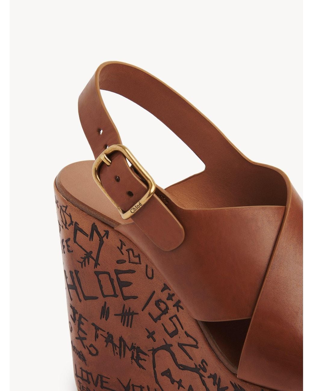 Chloé Brown Maxime Wedge Sandals