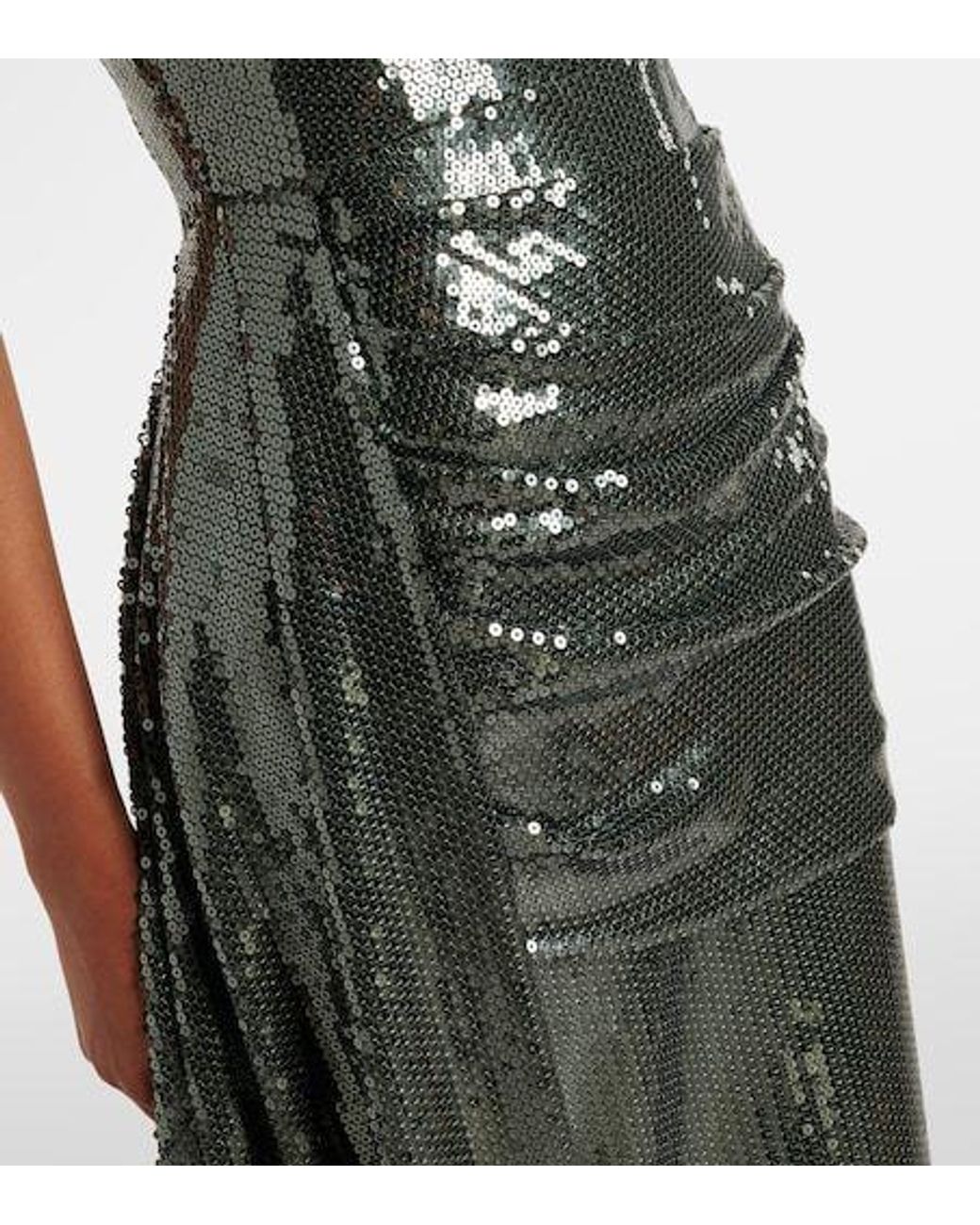 Alex Perry Black Draped Sequined Corset Dress