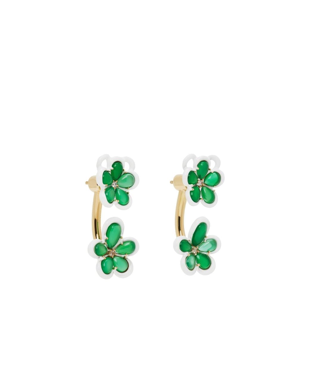 Bottega Veneta Green Flower Earrings