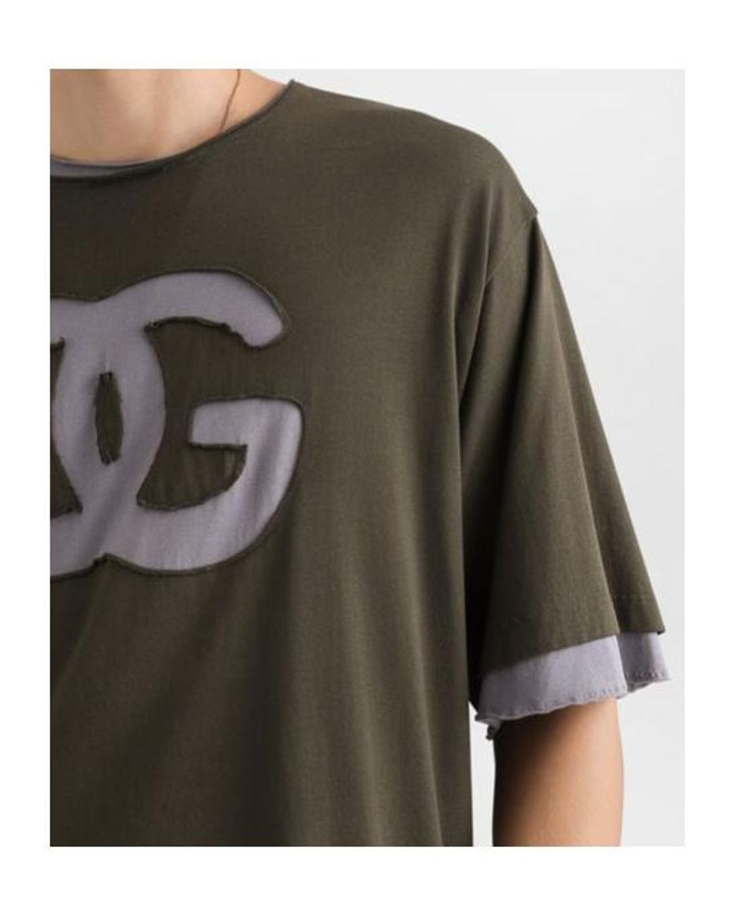 Dolce & Gabbana Green Double Layered T-Shirt for men