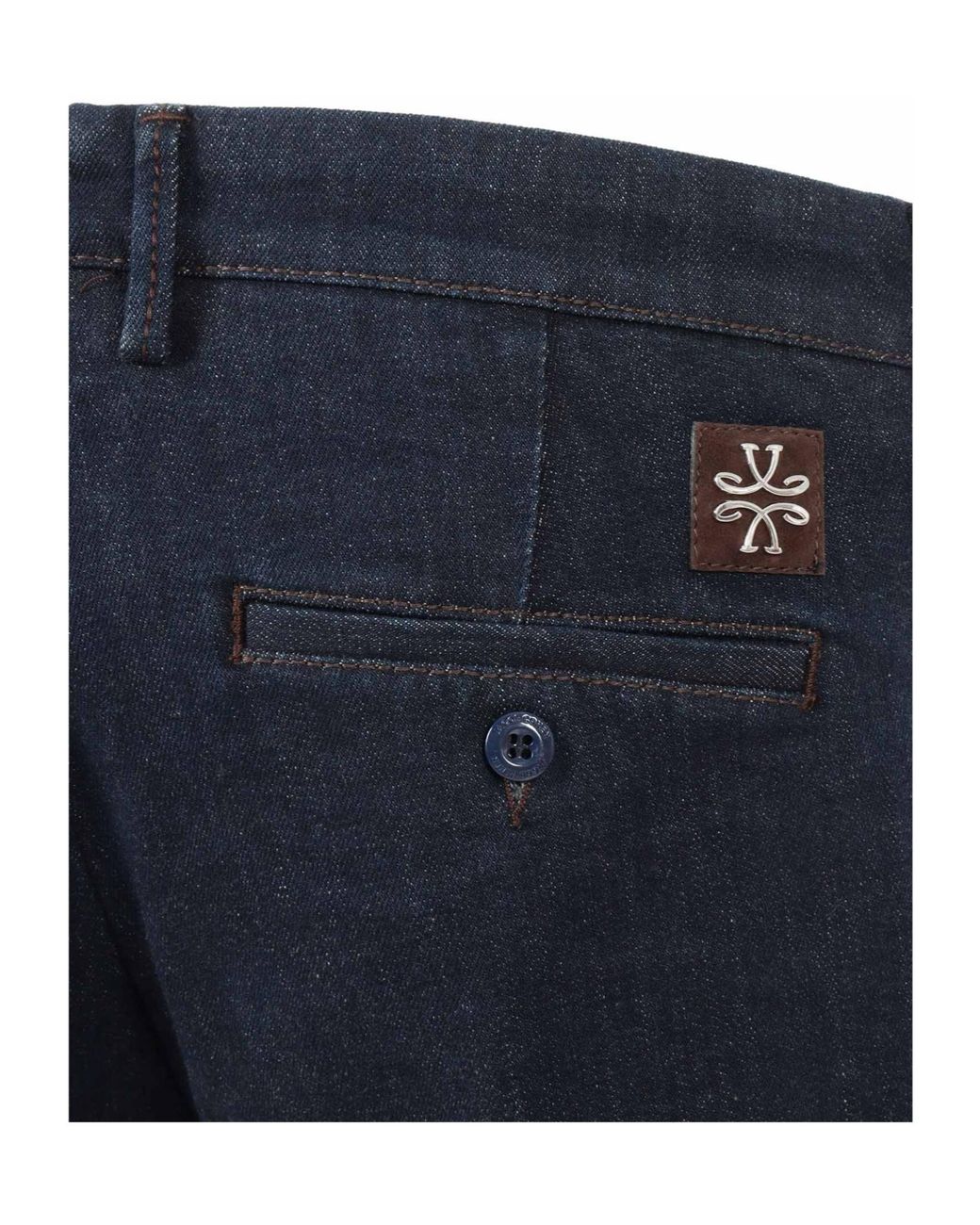 Jacob Cohen Blue Welt-Pockets Belt-Loops Trousers for men