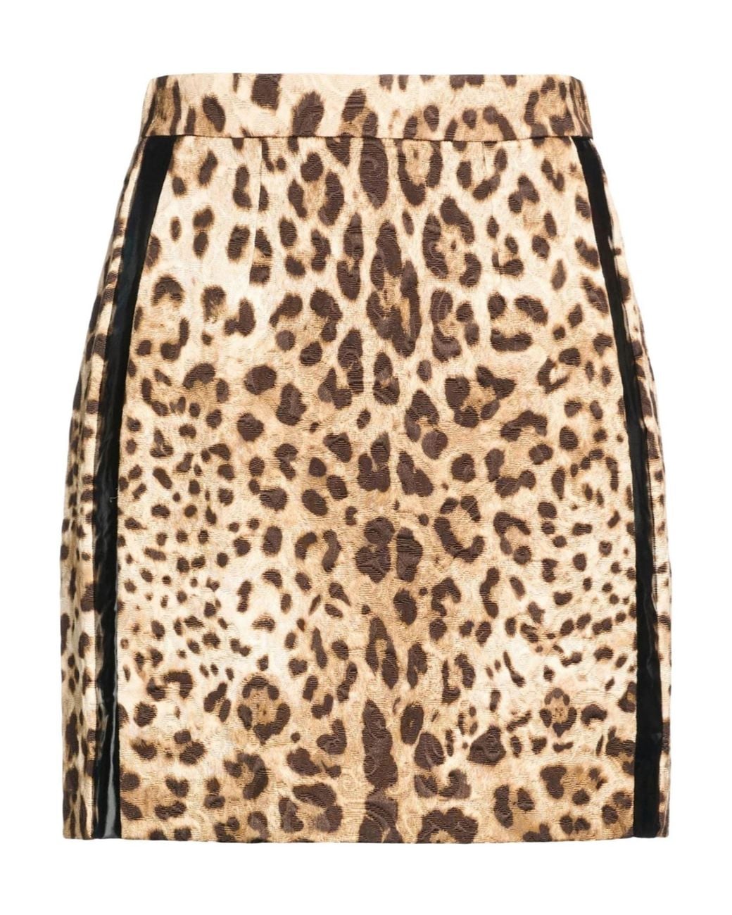Dolce & Gabbana Natural Leopard Print Umbrella Skirt