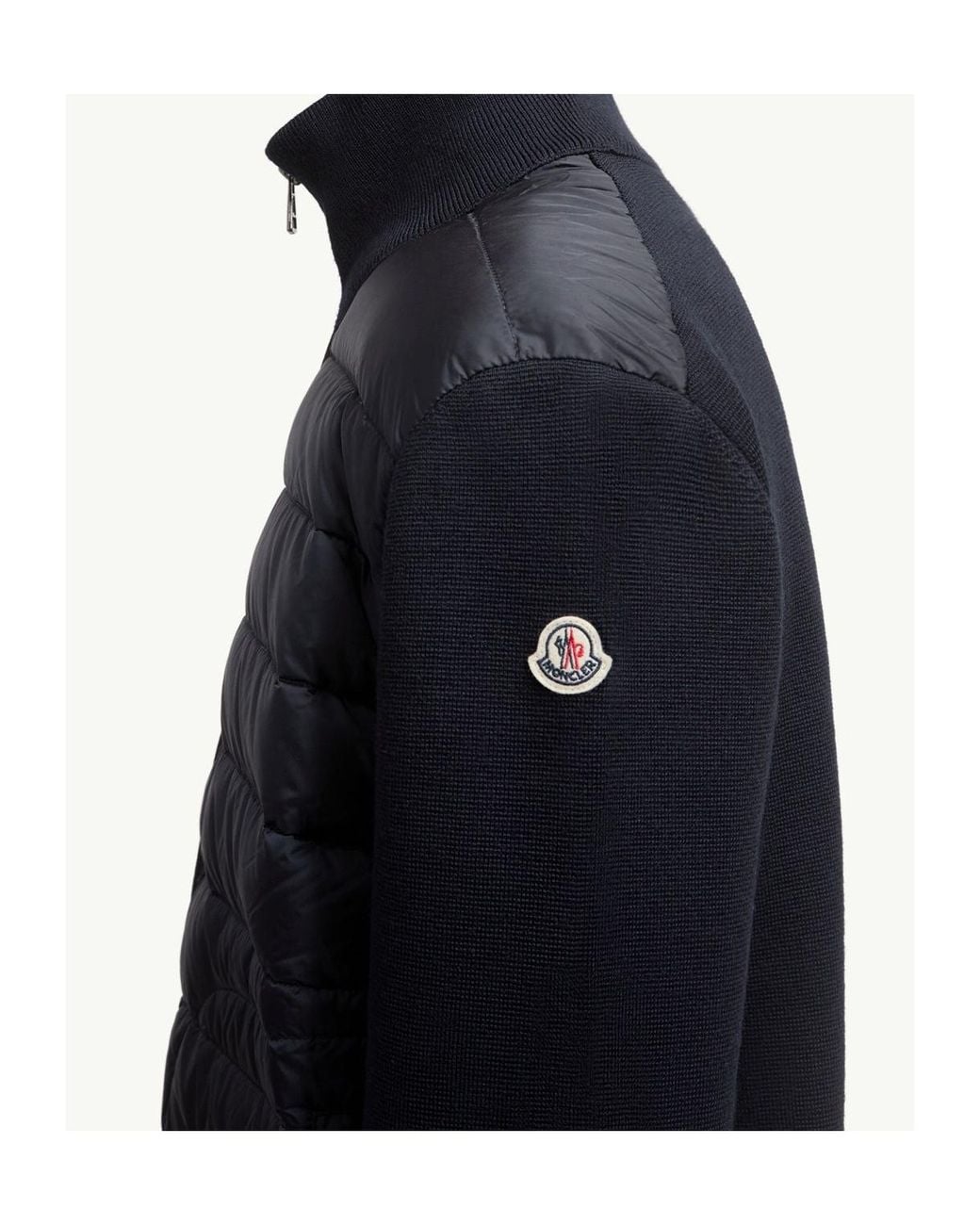 Moncler Blue Padded Zip-Up Cardigan for men