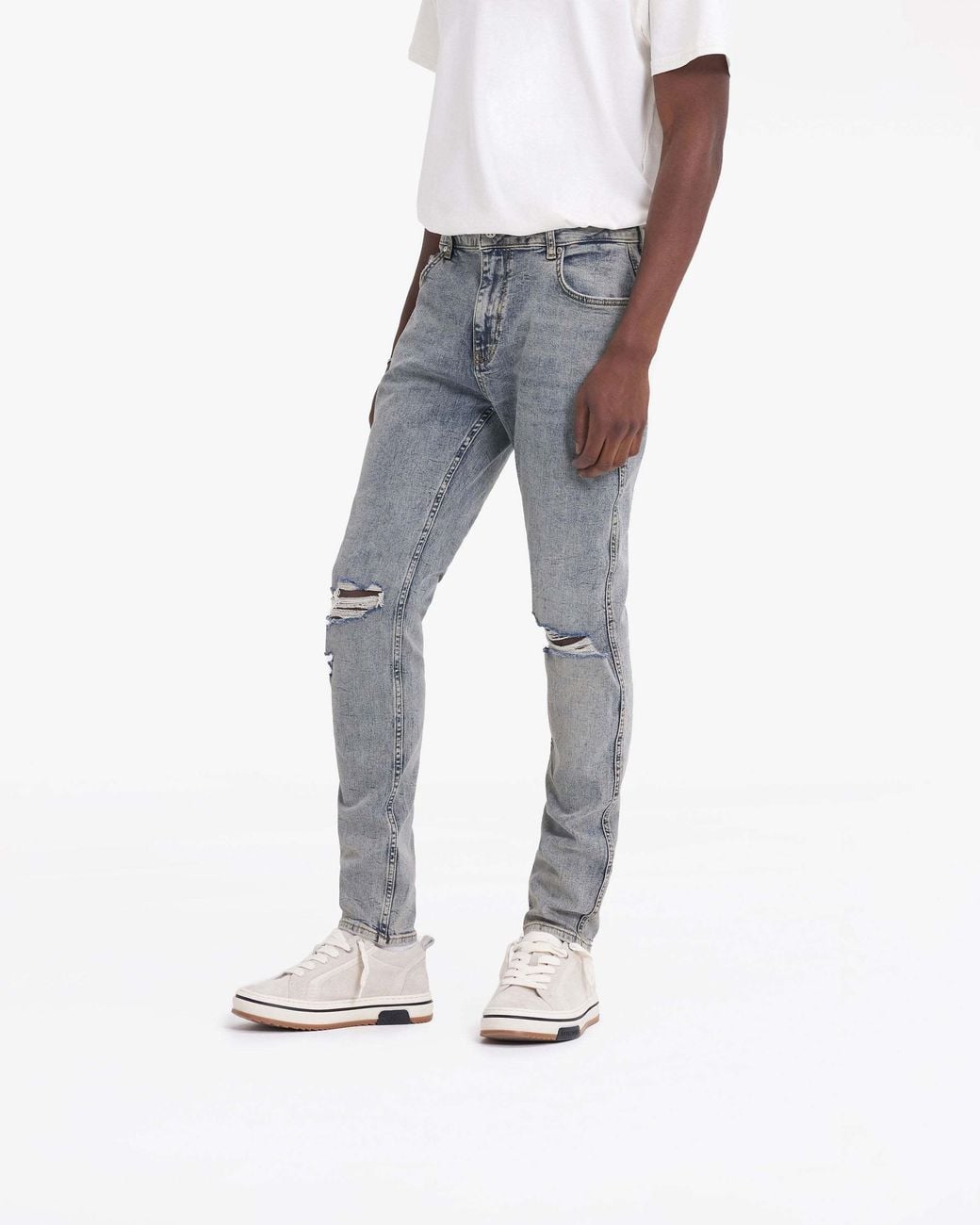 Represent Blue Distressed Jeans for men