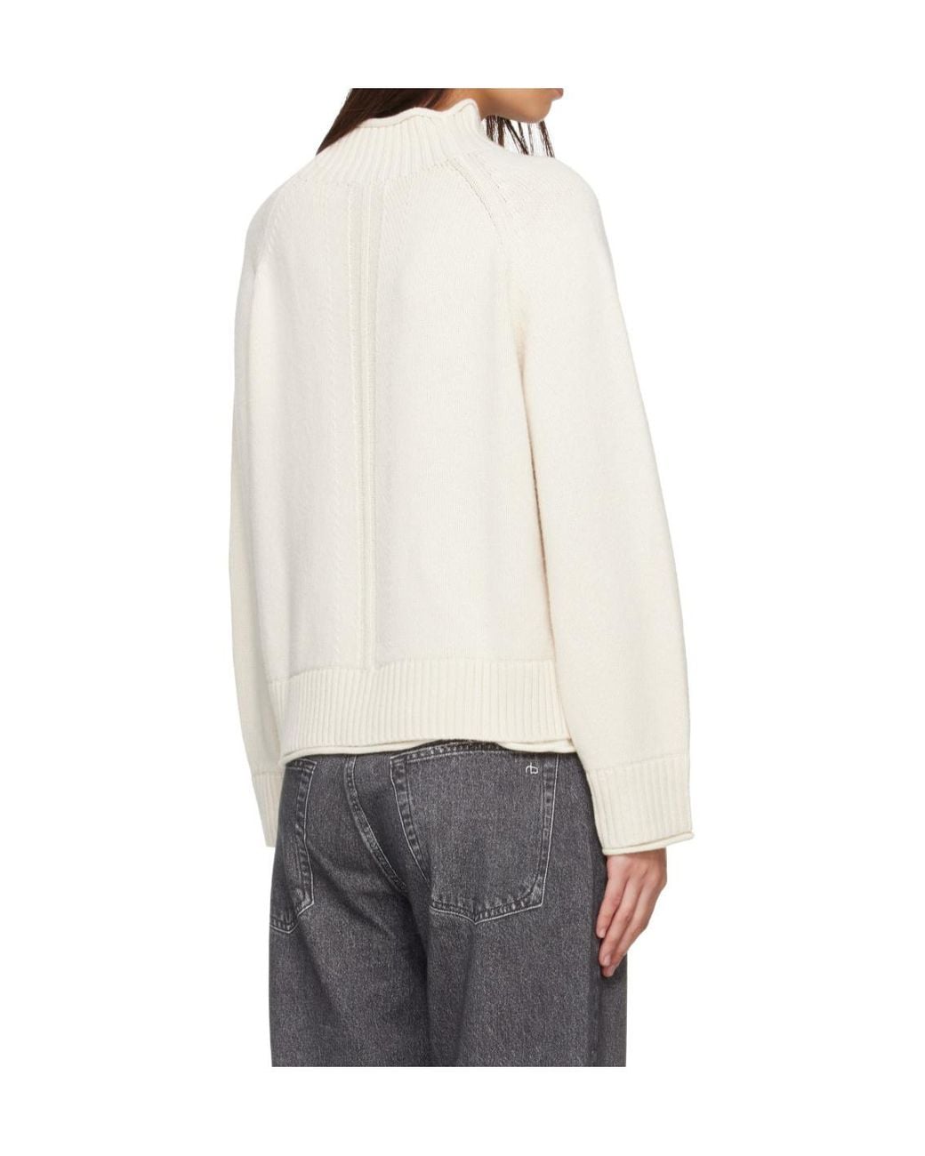 Rag & Bone White Long-Sleeved Sweater