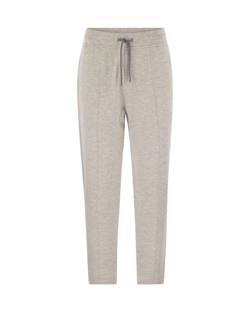 Brunello Cucinelli Gray Drawstring Fleece Trousers for men