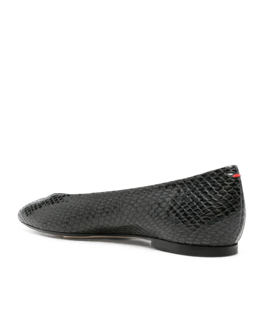 Aeyde Black Snake-Effect Leather Ballet Flats