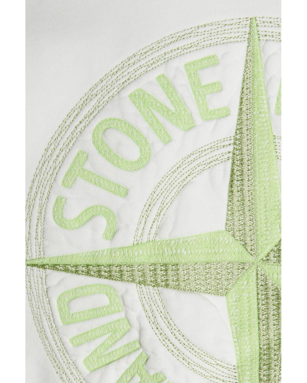 Stone Island White Compass-Motif Long-Sleeved Sweatshirt for men