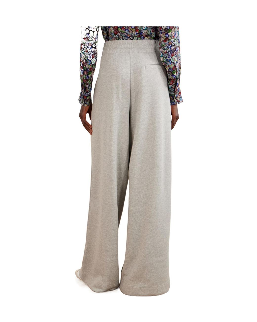 Dries Van Noten White Wide Leg Drawstring Trousers