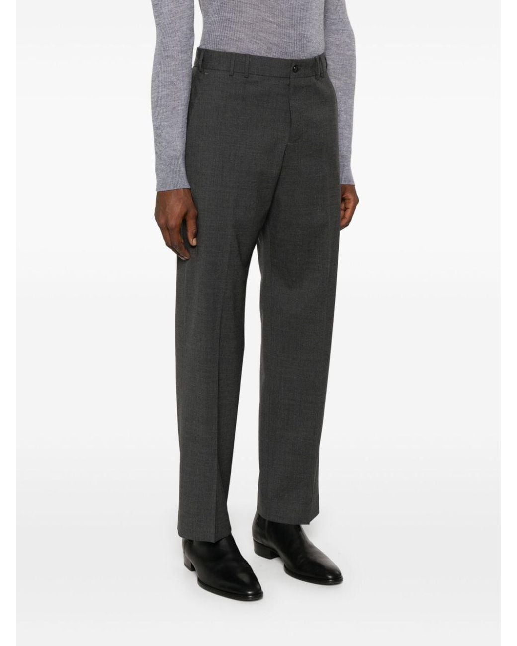 Pt Pantaloni Gray Pt Torino Michael Wool Dress Trousers for men