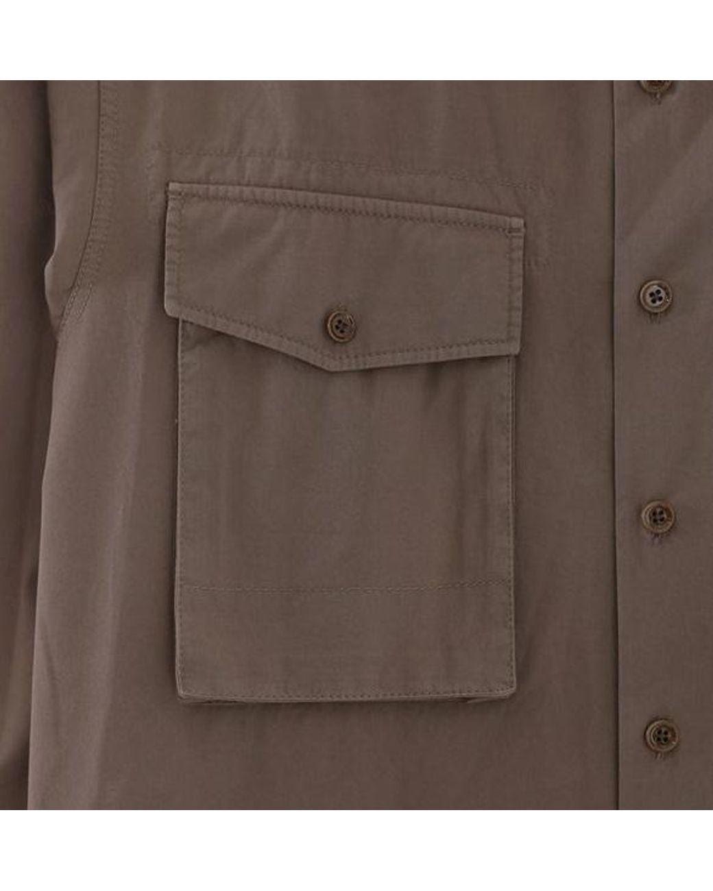 Lemaire Brown Long-Sleeved Buttoned Shirt for men