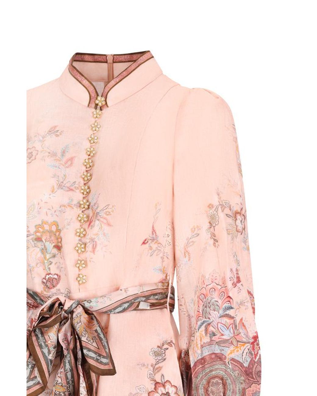 Zimmermann Pink Alchemy Buttoned Mini Dress
