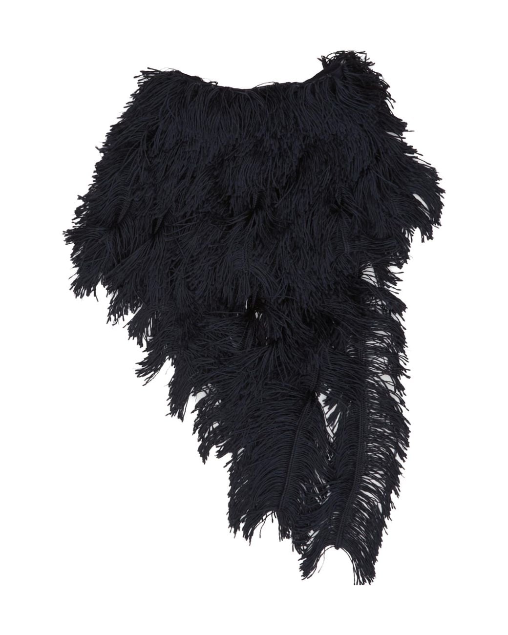 Alaïa Black Alaïa Asymmetric Fringed Skirt