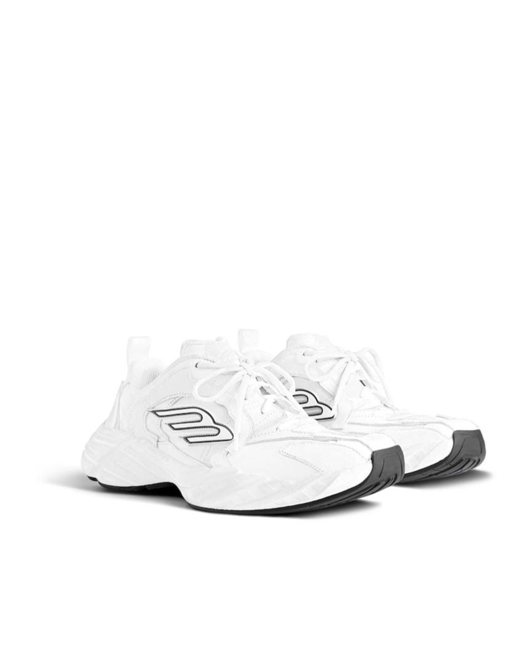 Balenciaga White Monday Lace-Up Sneakers for men