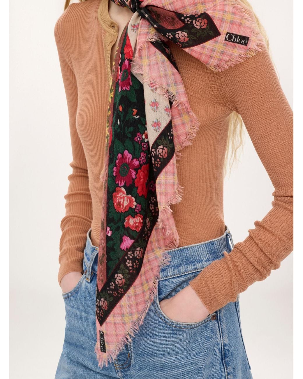 Chloé Black The Chloé Folk Square Scarf