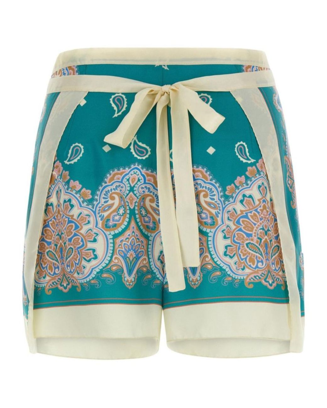 Pinko Blue Merengue Paisley-Print Satin Pareo