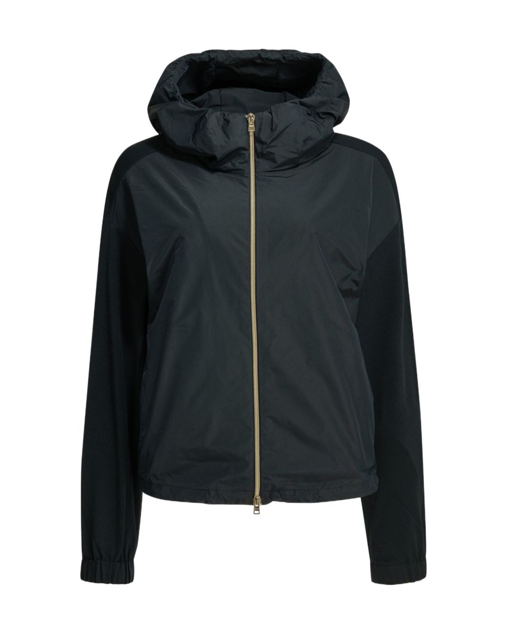 Herno Black Zip-Up Relaxed Fit Jacket