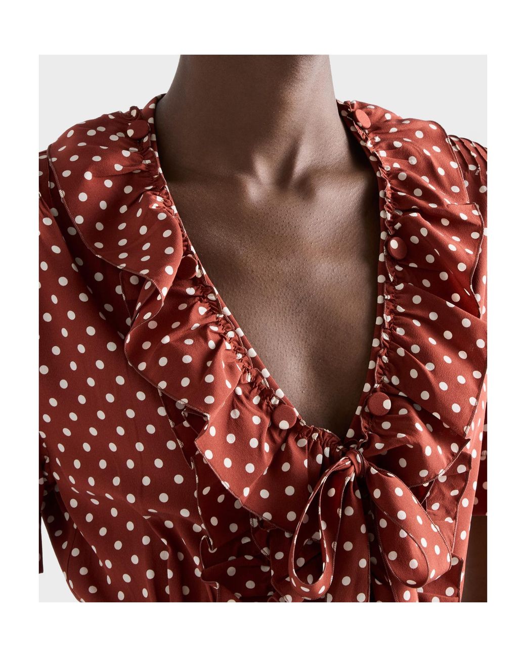 Prada Red Polka-Dot Print Marocain Dress