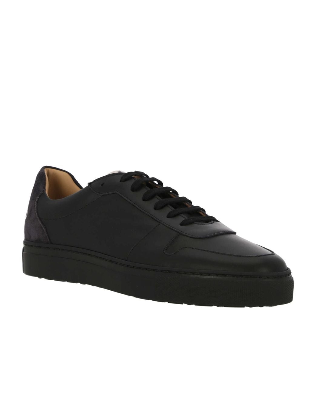 Vivienne Westwood Black Logo-Print Calf Leather Sneakers for men