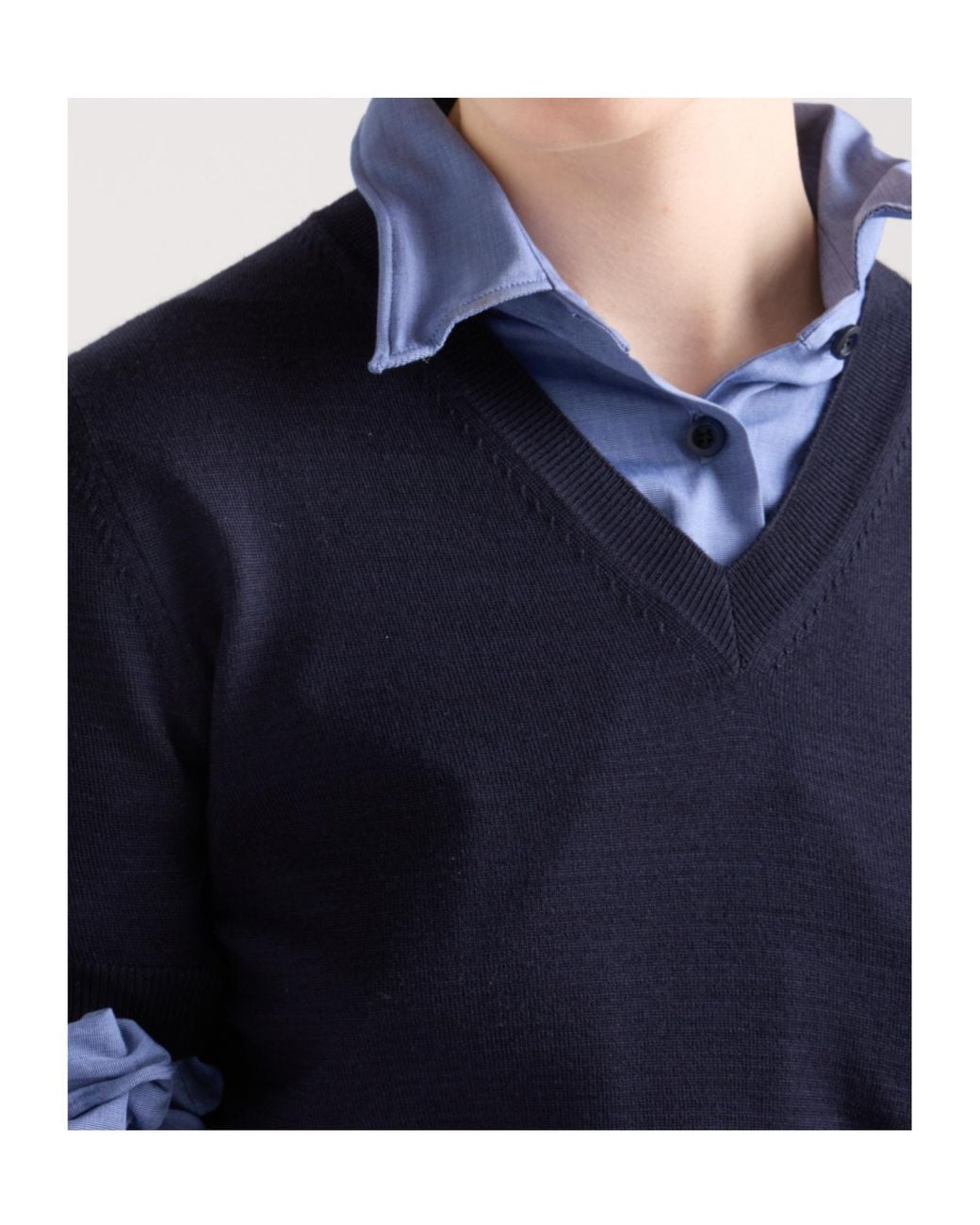 Prada Blue Wool V-Neck Sweater