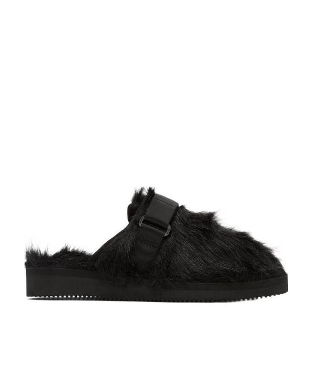 Suicoke Black Logo Slides for men