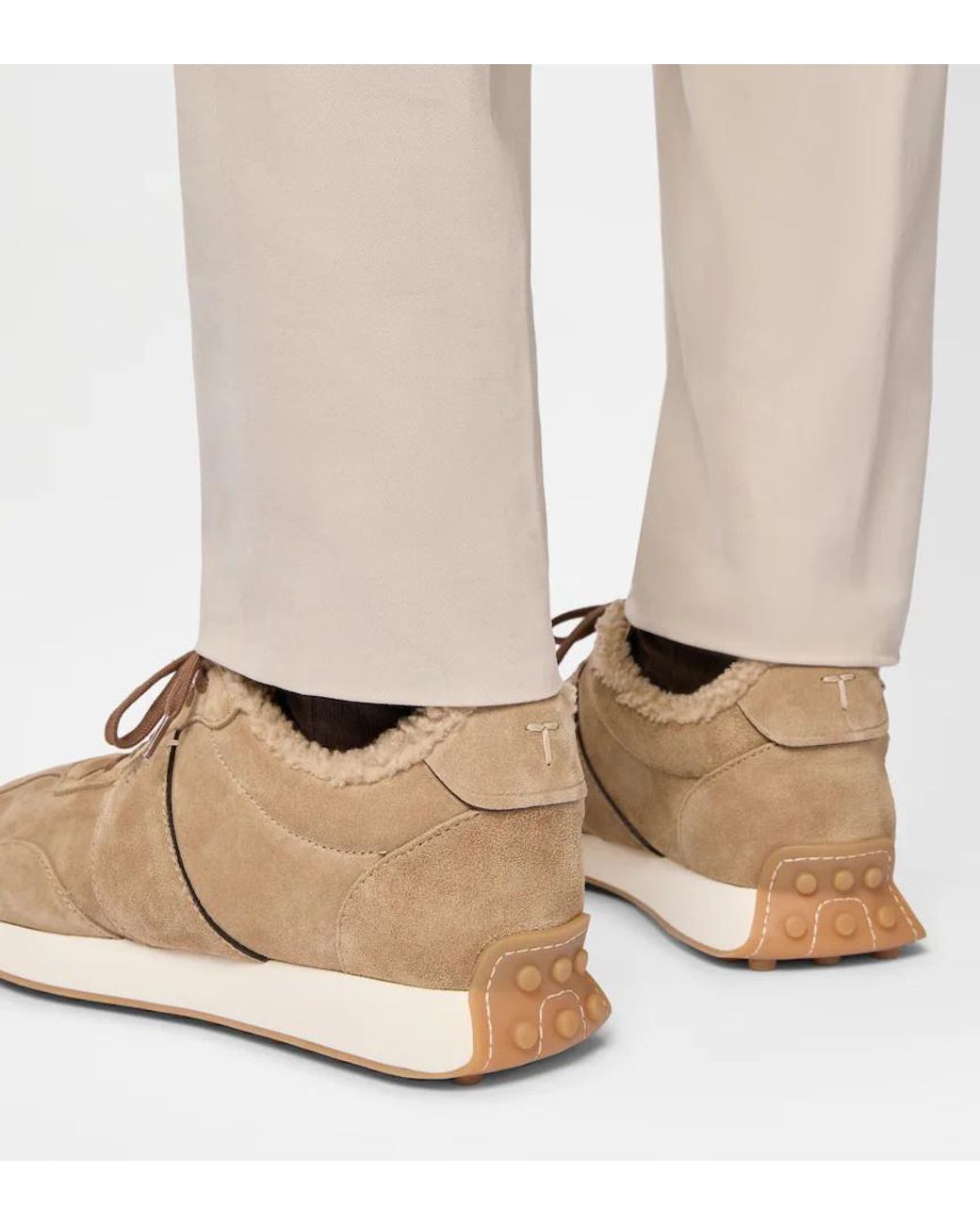 Tod's Natural Sportivo Active Suede Trainers for men