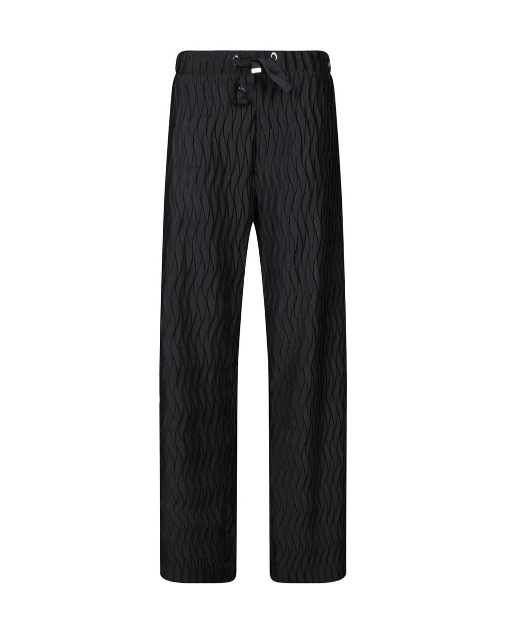 Herno Black Wrinkled Effect Drawstring Trousers