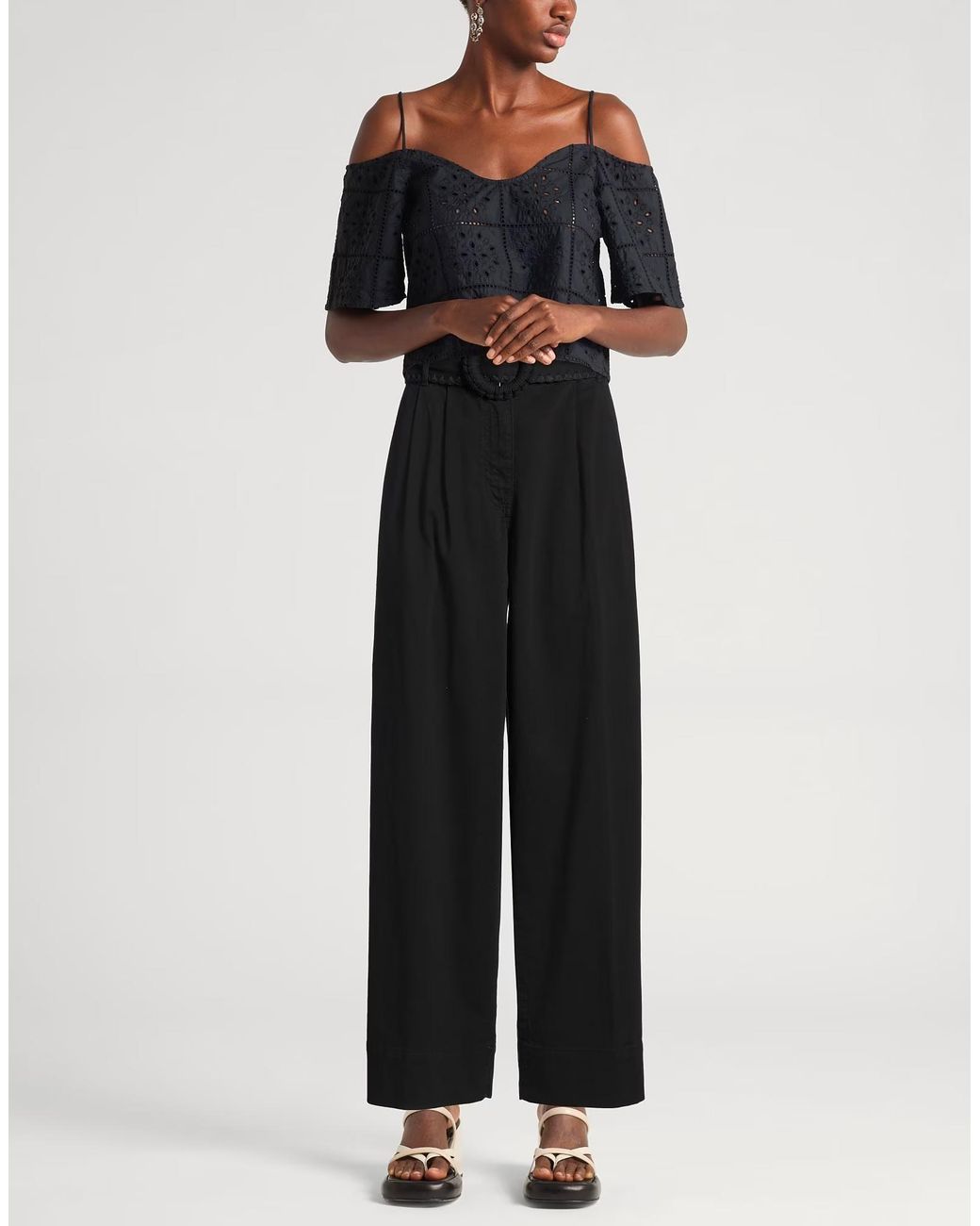 Farm Rio Black Casual Pants With Belt Loops