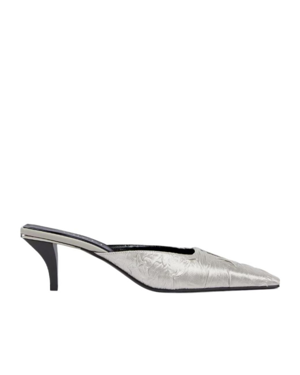 Gucci White Metallic Mules