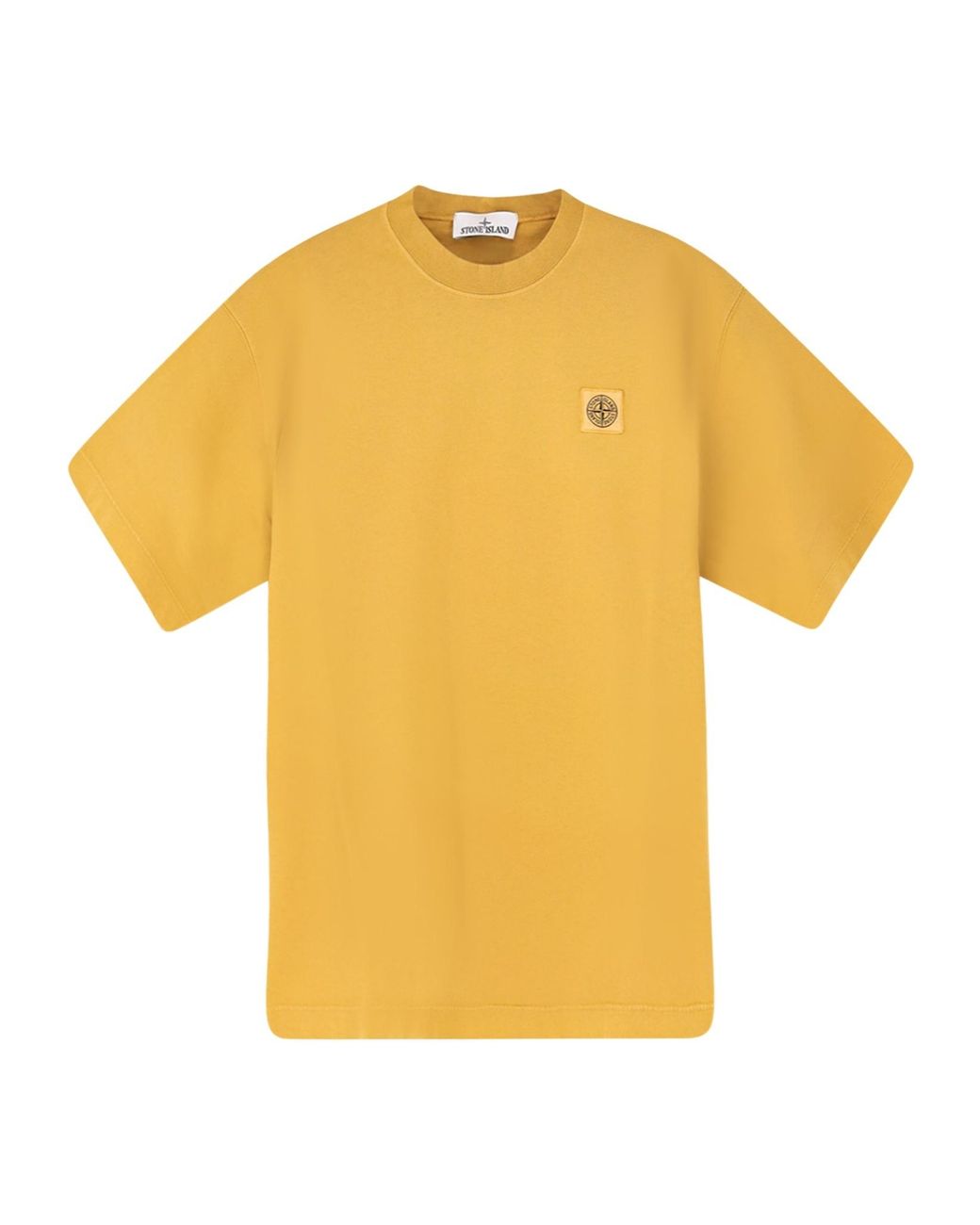 Stone Island Yellow Logo Patch Crewneck T-Shirt for men