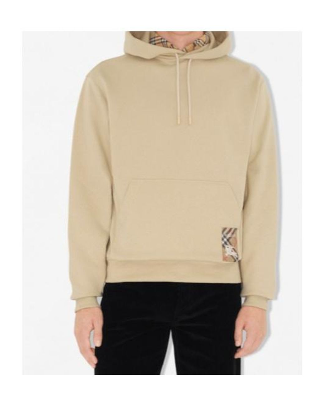 Burberry Natural Check Label Hoodie for men
