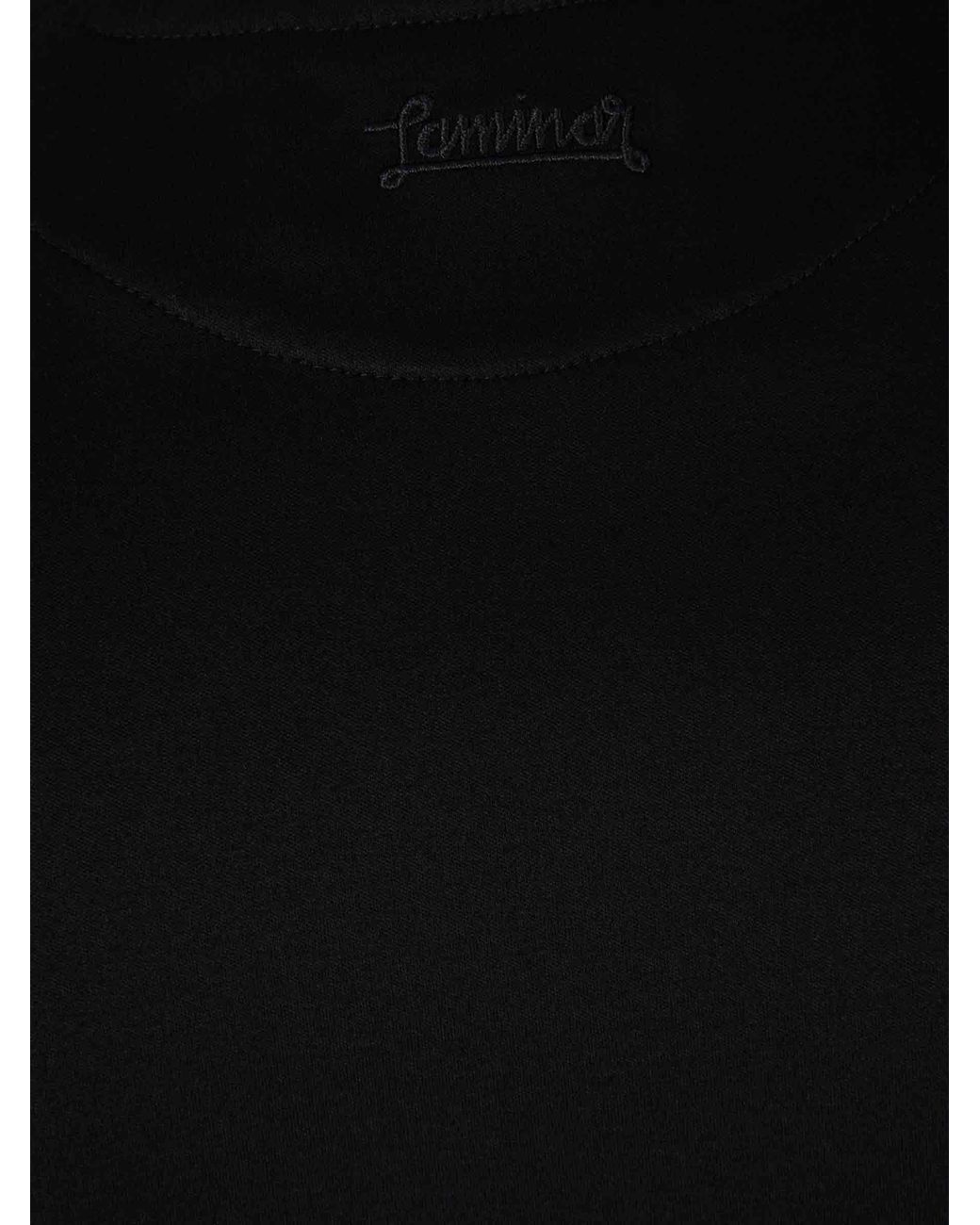 Herno Black Mercerised Cotton T-Shirt for men