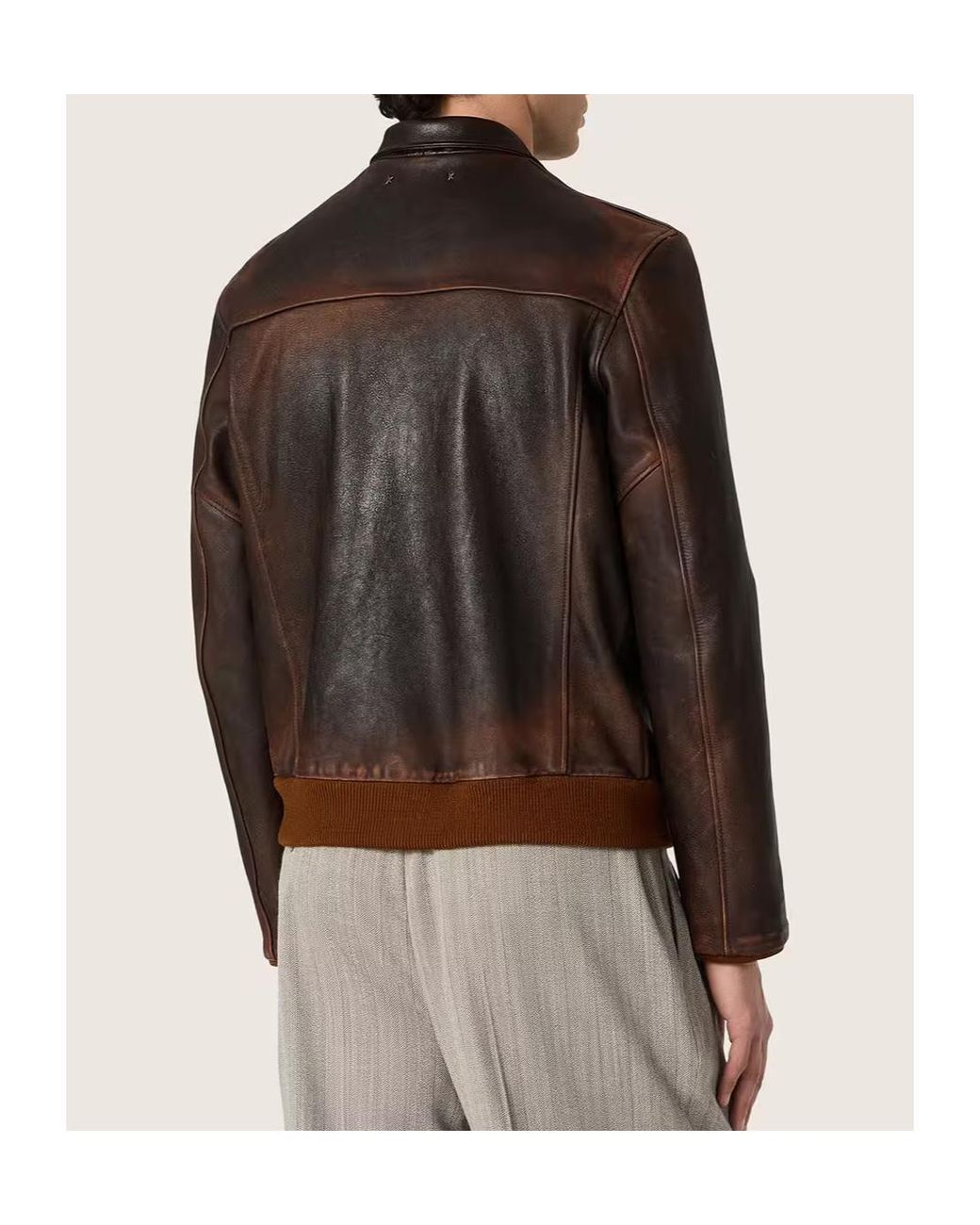 Golden Goose Deluxe Brand Black Leather Bomber Jacket for men